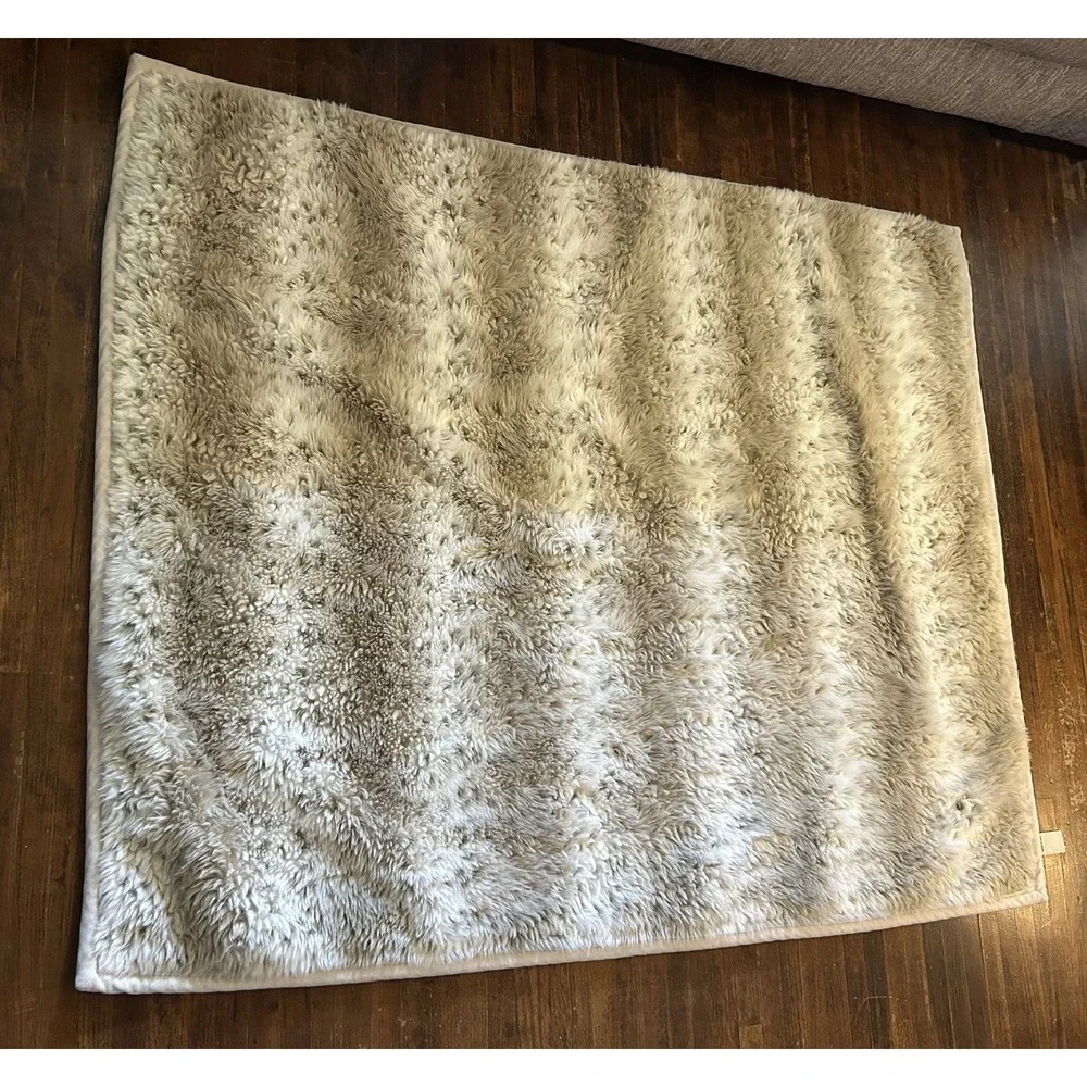 Pottery Barn Fawn Print Plush Fluffy Throw Blanket 58